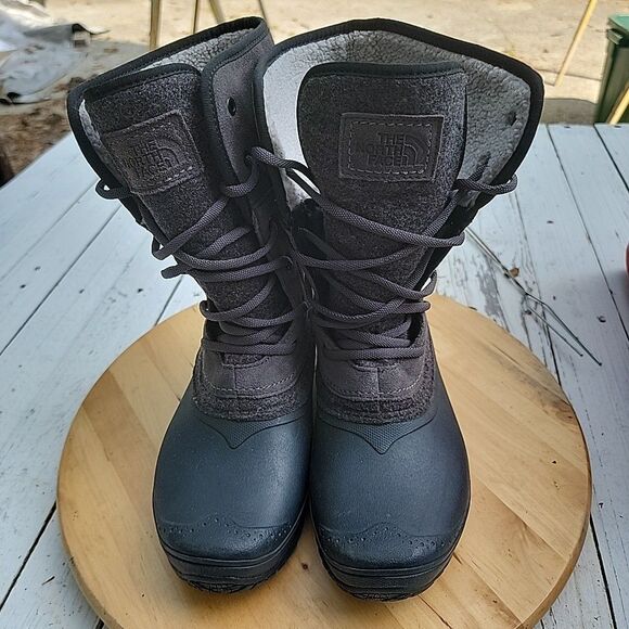 The North Face Fine Alpine Shellista II Roll Down Boots Faux Fur Women 8 Gray - Picture 1 of 8